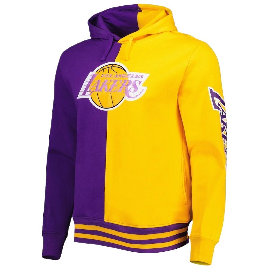 NBA Los Angeles Lakers Mitchell & Ness Purple Colorblock Hoodie 5176744