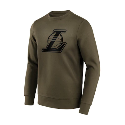 NBA Los Angeles Lakers Mono Logo Brown Crewneck Sweatshirt Long Sleeve 201426739