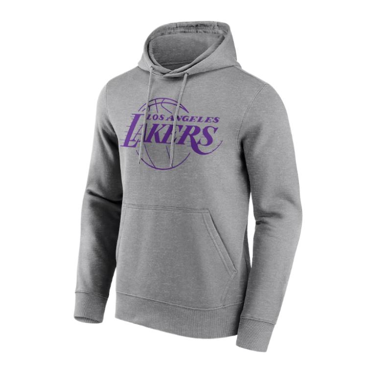 NBA Los Angeles Lakers Mono Logo Hoodie Gray Long Sleeve Sweatshirt 12088816