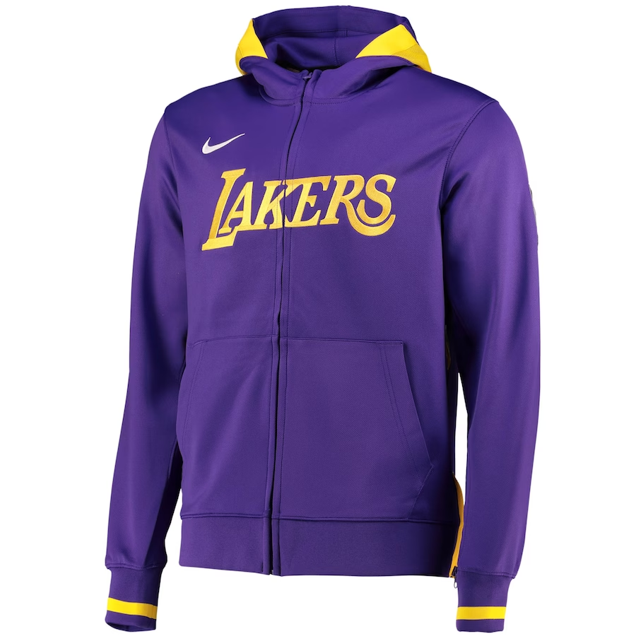 NBA Los Angeles Lakers Nike Thermaflex Full-Zip Hooded Jacket Purple Mens 13303845