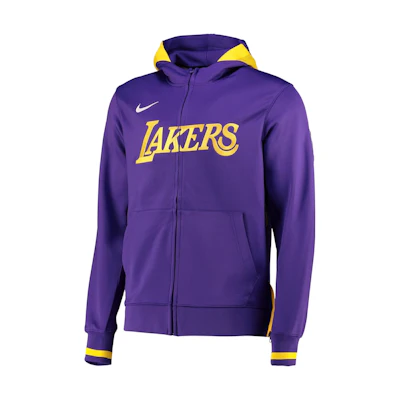 NBA Los Angeles Lakers Nike Thermaflex Full-Zip Hooded Jacket Purple Mens 13303845