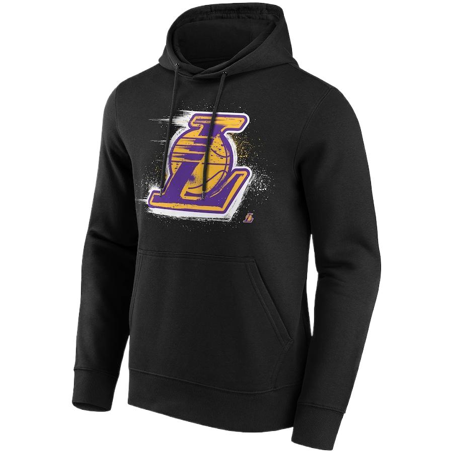 NBA Los Angeles Lakers Splatter Graphic Hoodie Black Pullover Sweater 13340823