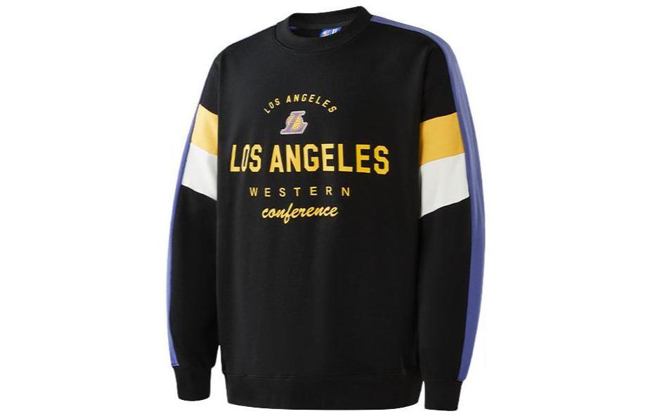 NBA Los Angeles Lakers Unisex Crewneck Sweatshirt Black - Logo Print Casual Fit APCRE00077LAL01