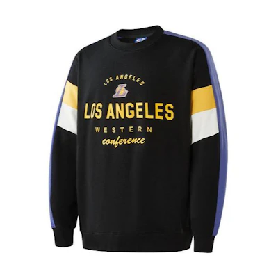 NBA Los Angeles Lakers Unisex Crewneck Sweatshirt Black - Logo Print Casual Fit APCRE00077LAL01