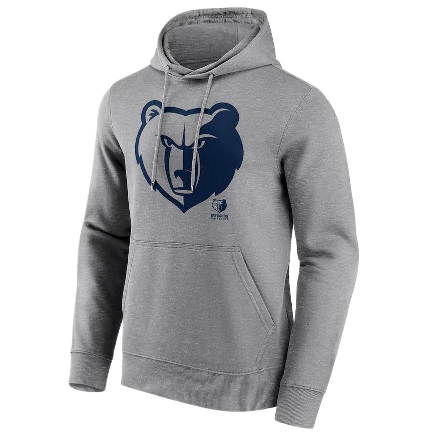 NBA Memphis Grizzlies Fanatics Mono Logo Grey Hoodie Long Sleeve Pullover 12088791
