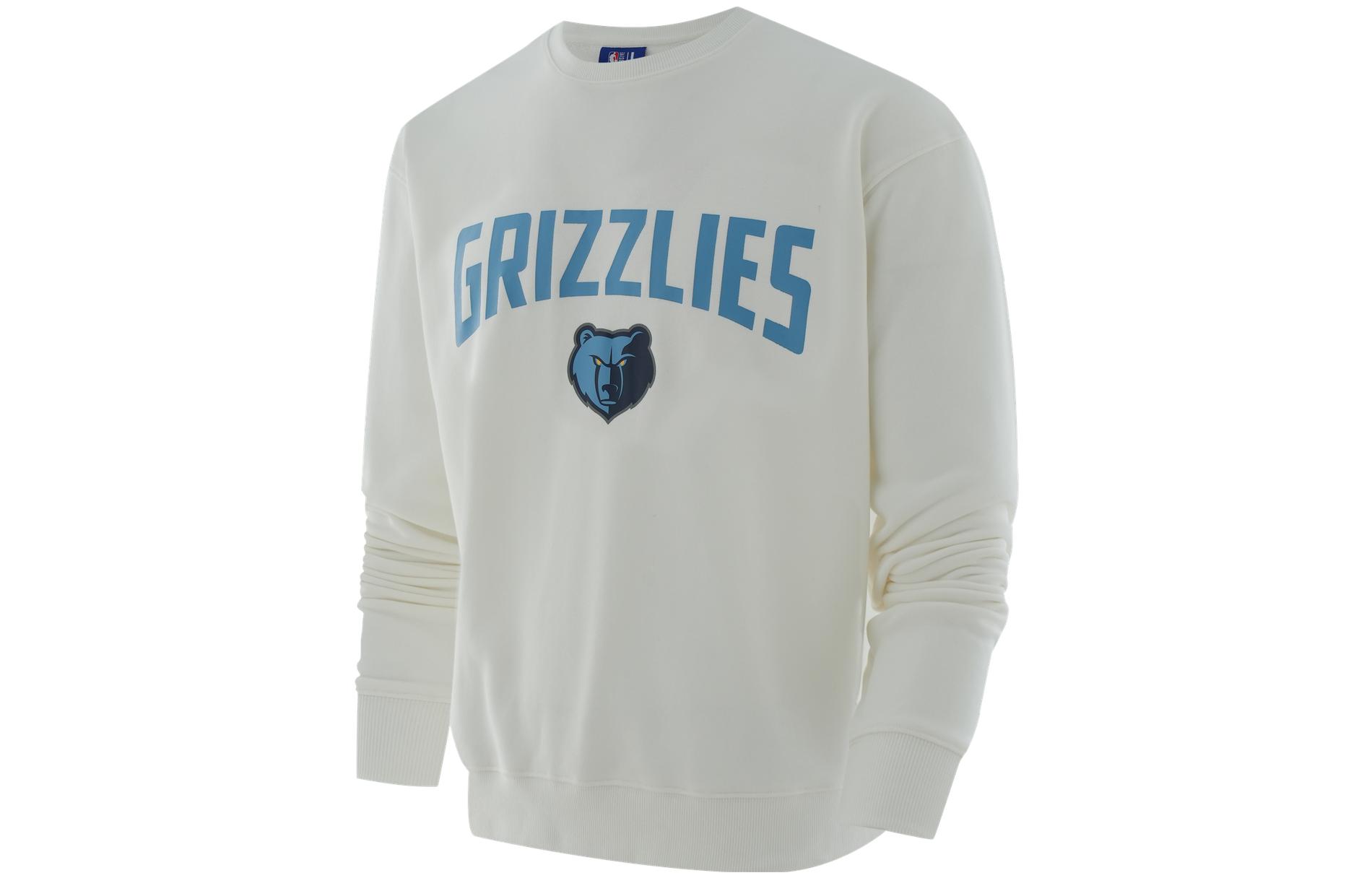 NBA Memphis Grizzlies Logo Print White Crewneck Sweatshirt Unisex Casual Sportswear F3APFA22CR13660MEM