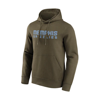NBA Memphis Grizzlies Olive Green Letter Print Hoodie Long Sleeve 12088574
