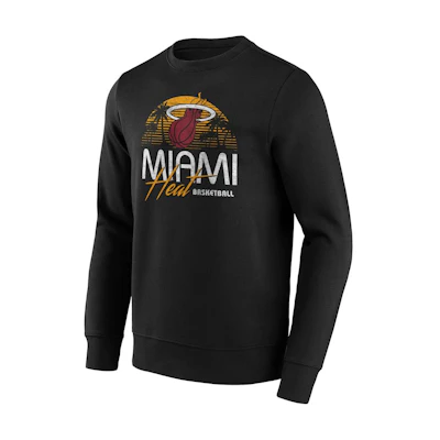NBA Miami Heat Crewneck Pullover Sweatshirt Black Breathable and Comfortable 12089223