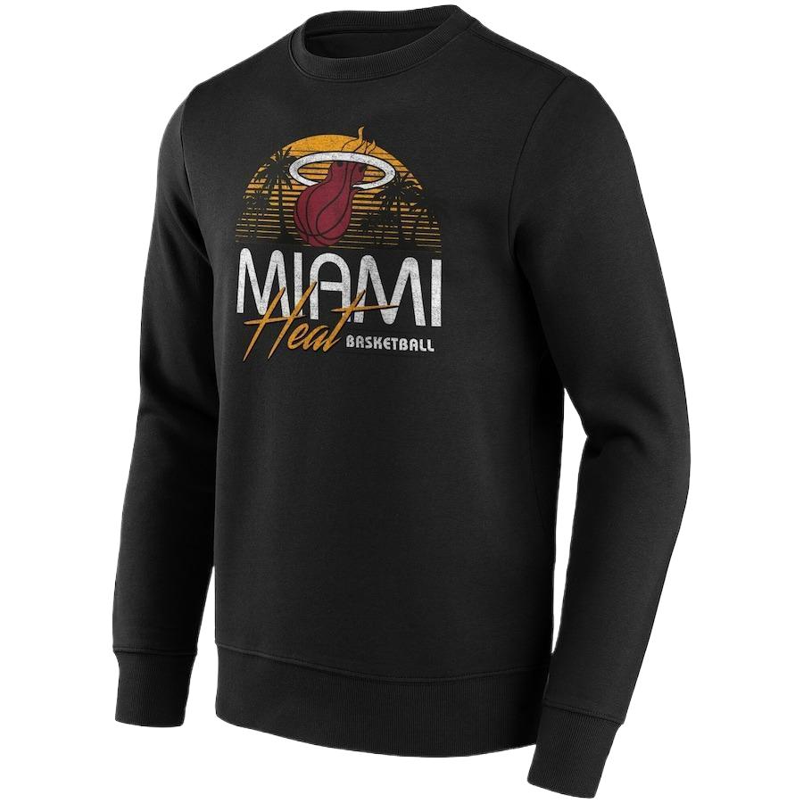 NBA Miami Heat Crewneck Sweatshirt Black Casual and Versatile Style 12089341