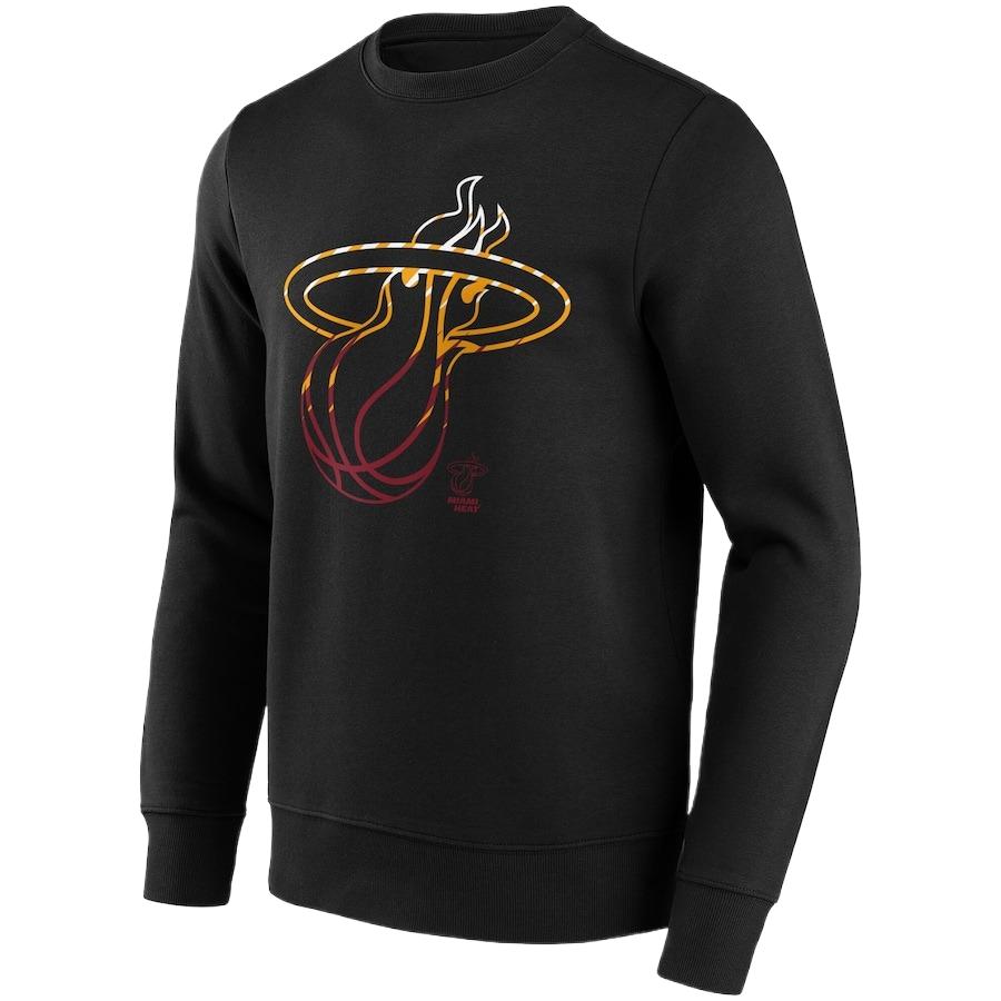 NBA Miami Heat Fade Print Crewneck Pullover Sweatshirt Black 12085676