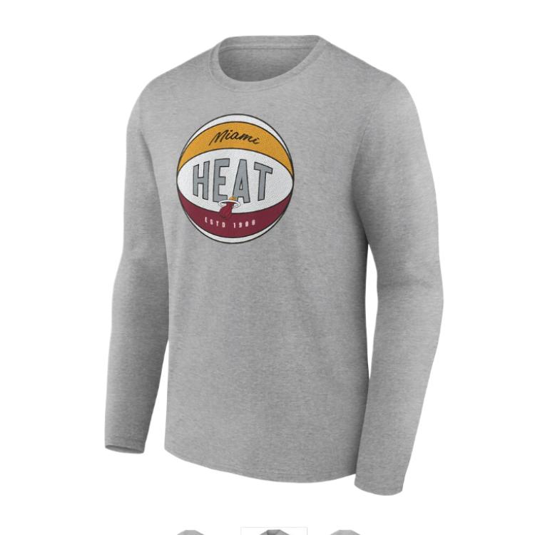 NBA Miami Heat Fanatics Graphic Print Crewneck Sweatshirt Men’s Gray 13341365