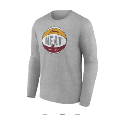 NBA Miami Heat Fanatics Graphic Print Crewneck Sweatshirt Men’s Gray 13341365