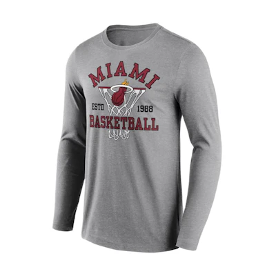 NBA Miami Heat Grey Crewneck Pullover Sweatshirt Casual Long Sleeve 12085746