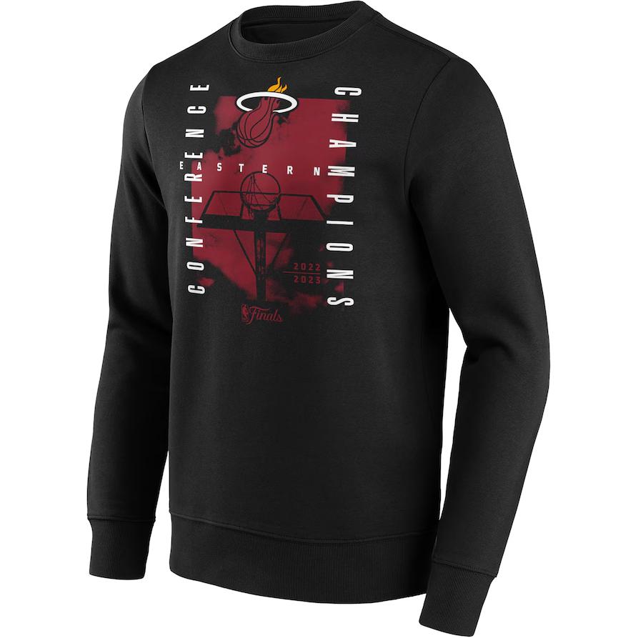NBA Miami Heat Logo Crewneck Pullover Sweatshirt Black () 14421417