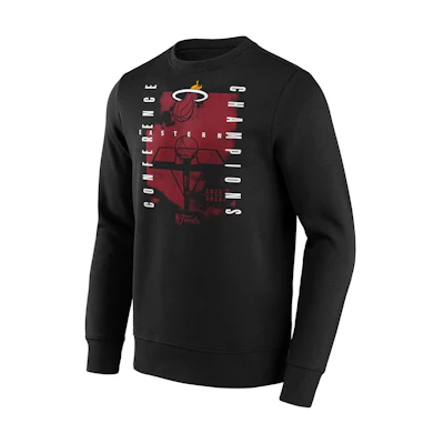 NBA Miami Heat Logo Crewneck Pullover Sweatshirt Black () 14421417