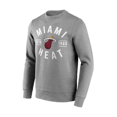 NBA Miami Heat True Classic Graphic Crew Sweatshirt - Gray, Breathable & Comfy 12085722