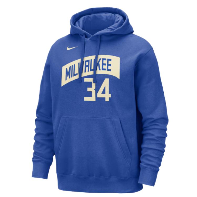 NBA Milwaukee Bucks Alphabet Hoodie Blue Casual Wear 13392727