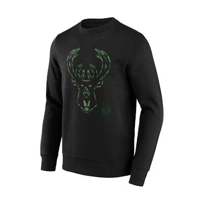 NBA Milwaukee Bucks Animal Print Black Casual Sweatshirt 13340862