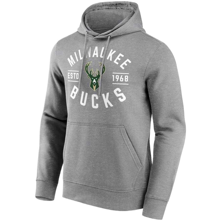 NBA Milwaukee Bucks Animal Print Letter Hoodie Gray - Stylish & Comfortable 12085826