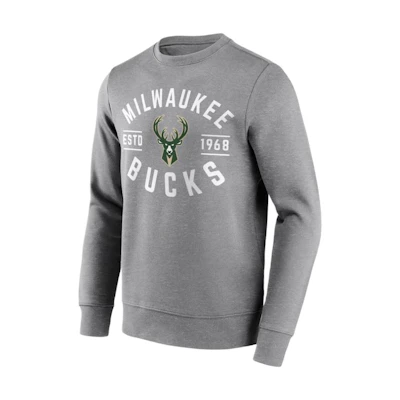 NBA Milwaukee Bucks Classic Crewneck Sweatshirt Grey Long Sleeve 12085631