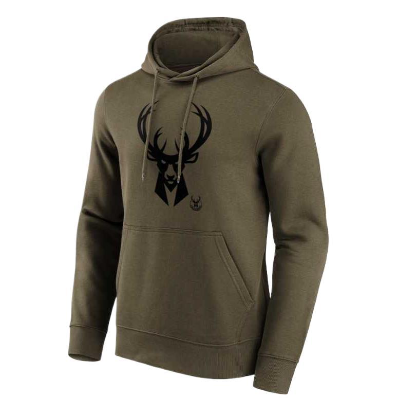 NBA Milwaukee Bucks Fanatics Hoodie Long Sleeve Casual Sweatshirt Brown 12087153