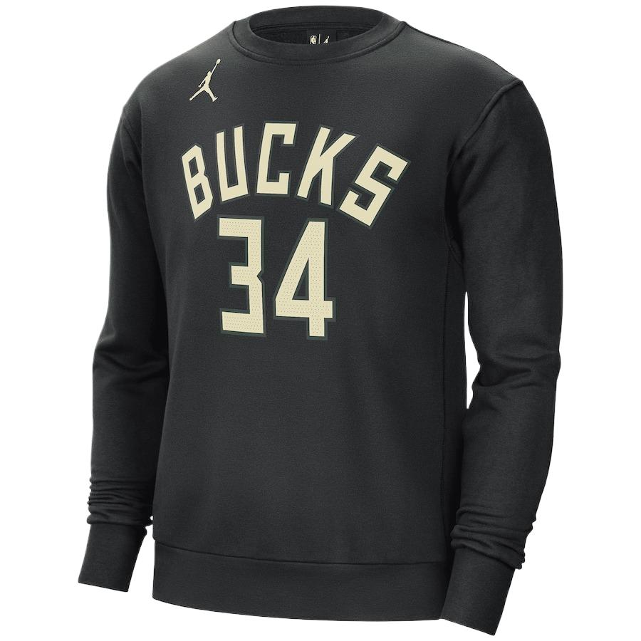NBA Milwaukee Bucks Nike Giannis Antetokounmpo Black Crewneck Sweatshirt Men 13374168