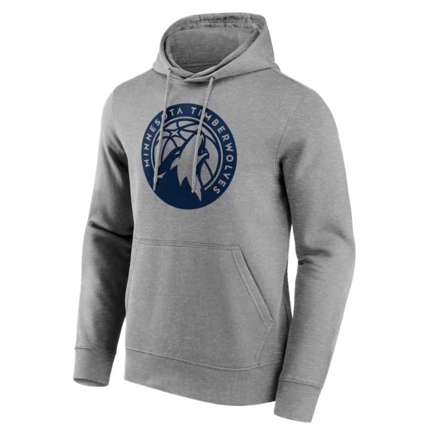 NBA Minnesota Timberwolves Animal Logo Hoodie Gray Long Sleeve Sweatshirt 12088815