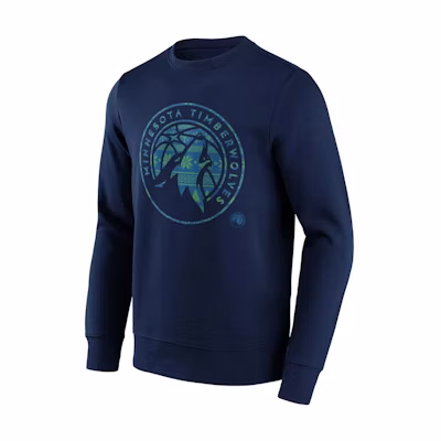 NBA Minnesota Timberwolves Blue Crewneck Pullover Sweatshirt Long Sleeve 13341182
