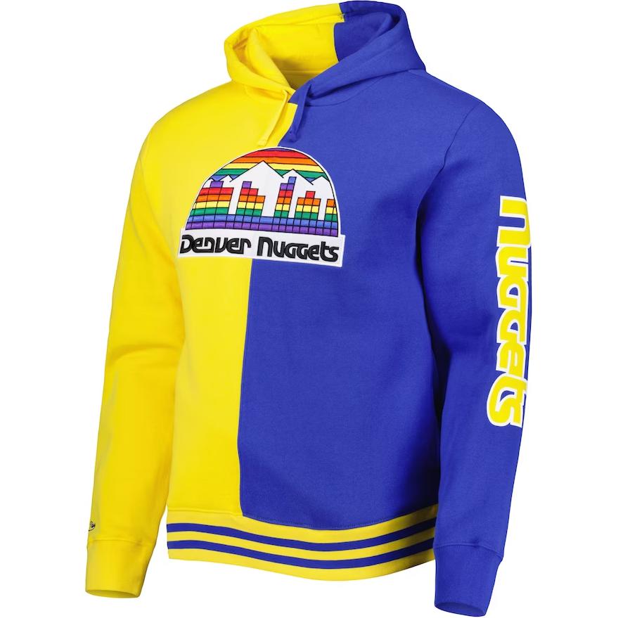 NBA Mitchell & Ness Gold/Royal Denver Nuggets Hoodie Blue Yellow Men 5176740