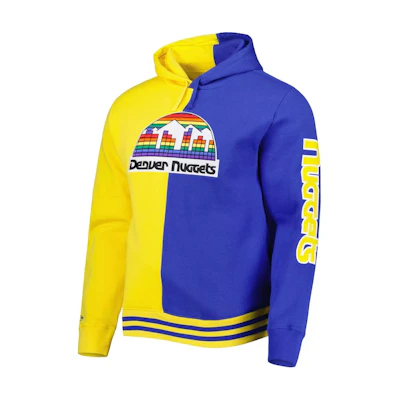 NBA Mitchell & Ness Gold/Royal Denver Nuggets Hoodie Blue Yellow Men 5176740