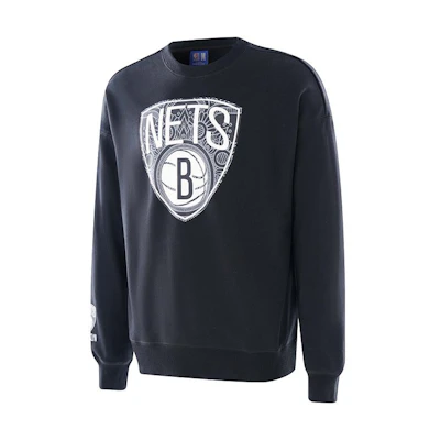 NBA Nets Paisley Crewneck Sweatshirt Unisex Black APCRE00016BKN12