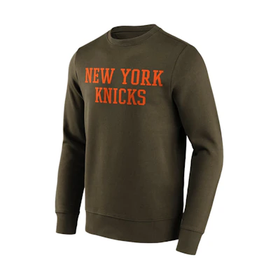 NBA New York Knicks Brown Crewneck Pullover Letter Print Sweatshirt - 12092084