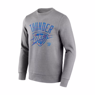 NBA Oklahoma City Thunder Christmas Graphic Crewneck Sweatshirt Grey () 13341191