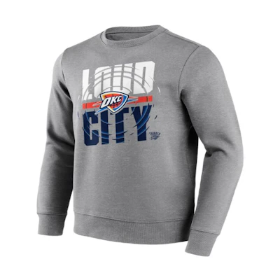 NBA Oklahoma City Thunder Fanatics Logo Crewneck Sweatshirt Grey Casualwear 12089311