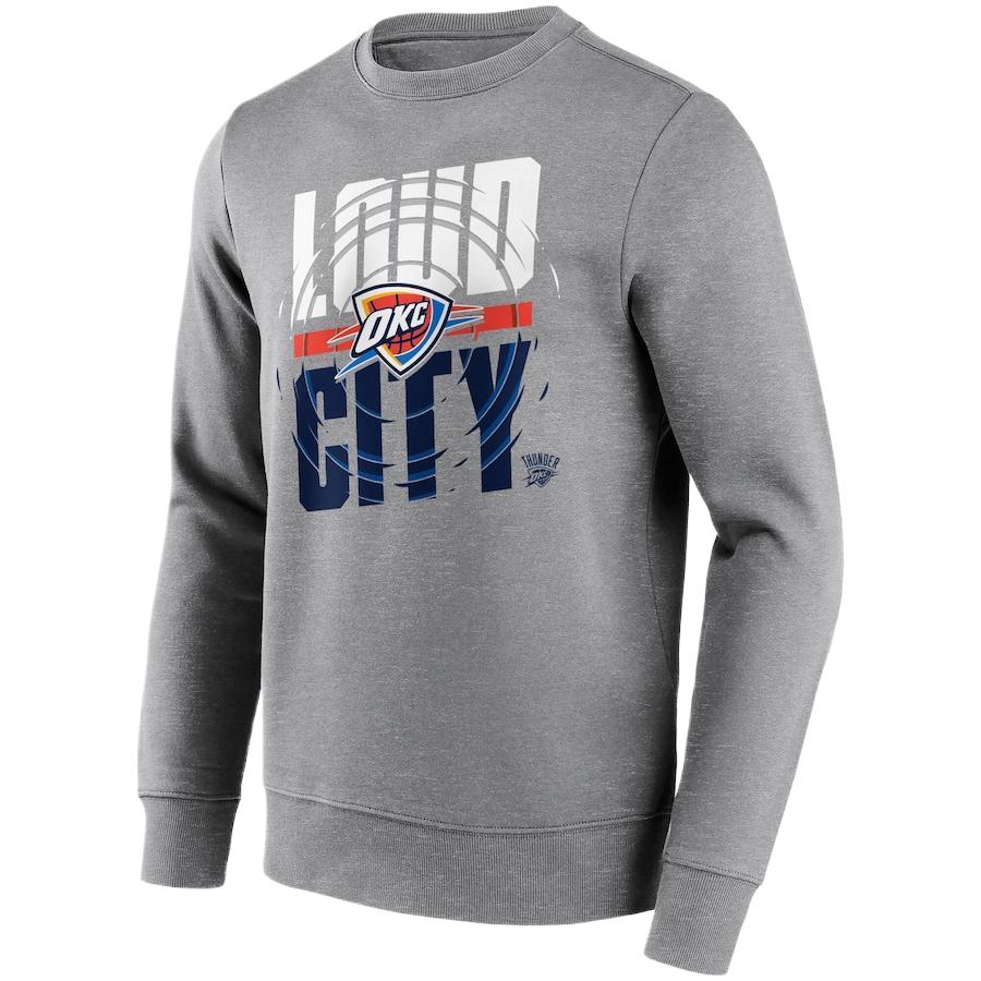 NBA Oklahoma City Thunder Graphic Long Sleeve Sweatshirt Grey Mens 12089288