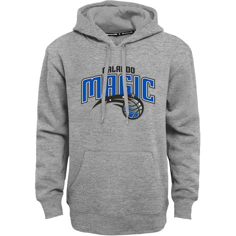 NBA Orlando Magic Logo Print Pullover Hoodie Long Sleeve Gray () 13380053