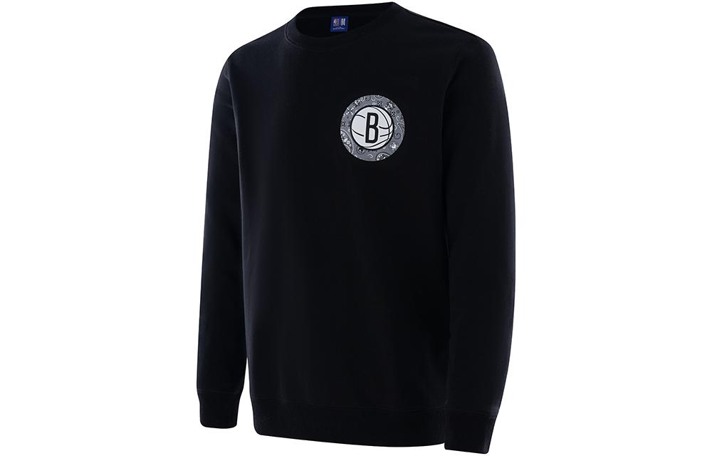 NBA Paisley Brooklyn Nets Crewneck Sweatshirt Midnight Black Unisex Casual Fit APCRE00017BKN12
