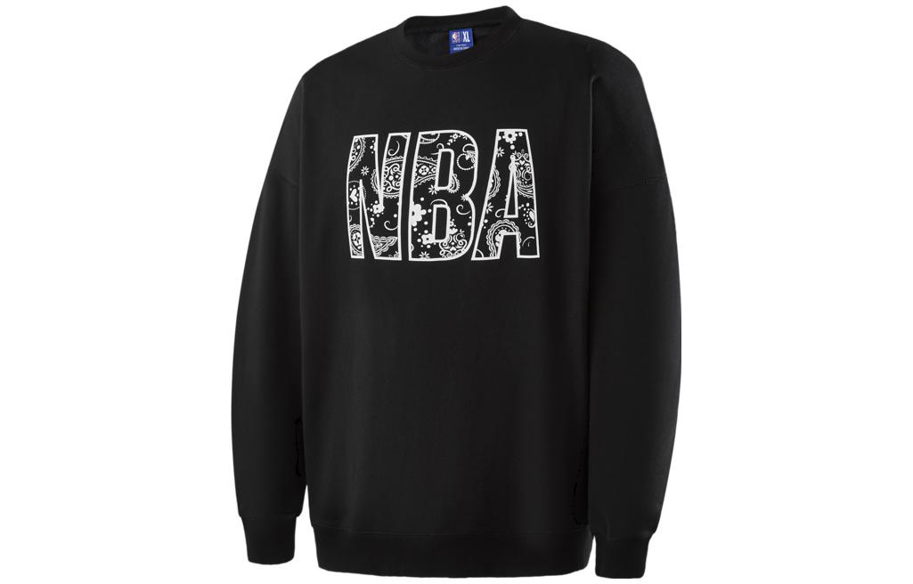 NBA Paisley Crewneck Sweatshirt Black Unisex Casual Long Sleeve APCRE00170NBA01