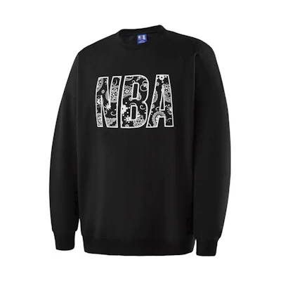 NBA Paisley Crewneck Sweatshirt Black Unisex Casual Long Sleeve APCRE00170NBA01