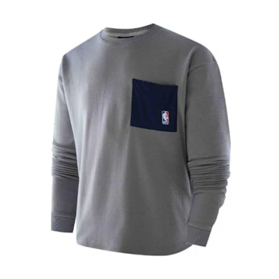 NBA Passport Series Grizzlies Colorblock Pocket Crewneck Sweatshirt Unisex Grey F3APFA22CR13634MEM
