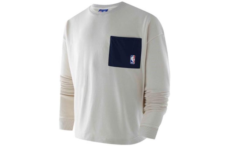 NBA Passport Series Warriors Logo Sweatshirt Crewneck Unisex Off-White F3APFA22CR13633GSW