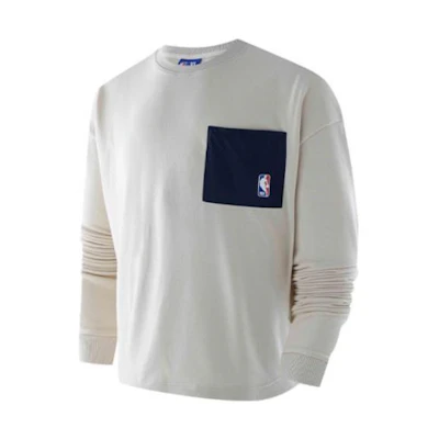 NBA Passport Series Warriors Logo Sweatshirt Crewneck Unisex Off-White F3APFA22CR13633GSW