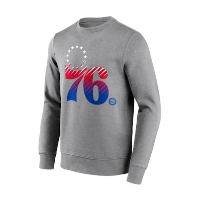 NBA Philadelphia 76ers Fade Graphic Crewneck Sweatshirt Grey Long Sleeve 12085658