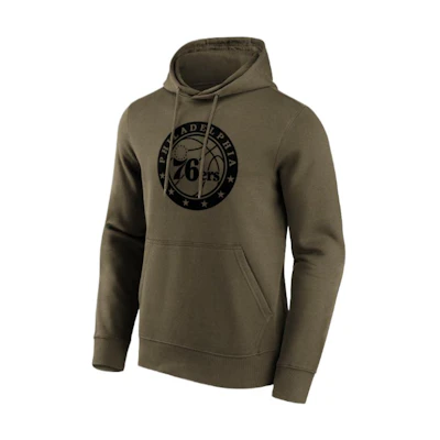 NBA Philadelphia 76ers Fanatics Letter Graphic Hoodie Brown Green - 12087232