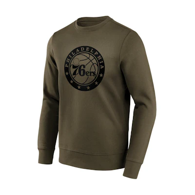 NBA Philadelphia 76ers Mono Logo Graphic Crewneck Sweatshirt Green Long Sleeve 201426745