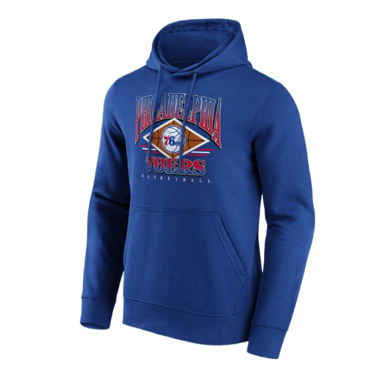 NBA Philadelphia 76ers Power Phase Logo Print Crewneck Sweatshirt Blue - 13340703