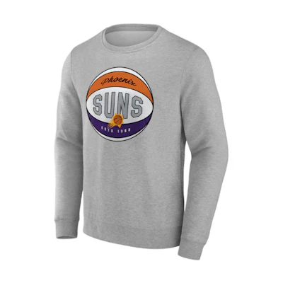 NBA Phoenix Suns Fanatics Crewneck Sweatshirt Gray Graphic Pullover 13341335