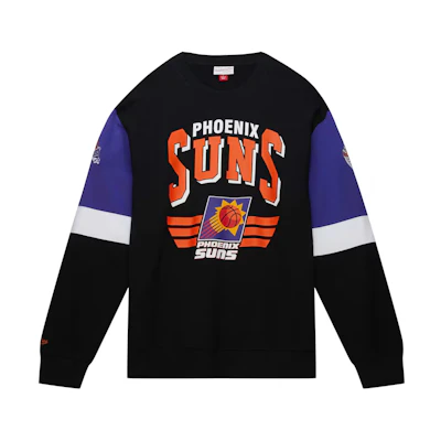 NBA Phoenix Suns Logo Patchwork Design Long-Sleeve Sweatshirt Black () 13376854