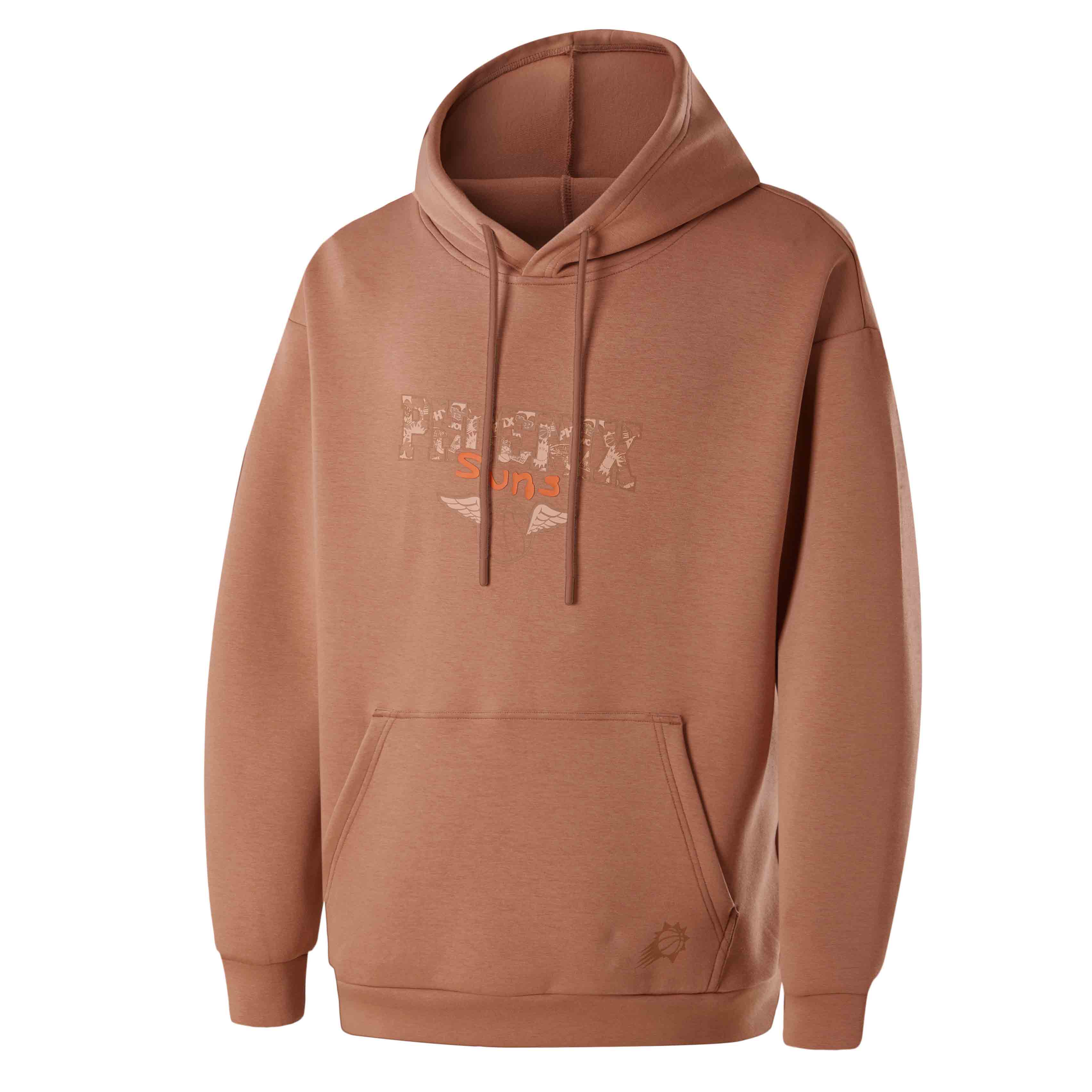 NBA Phoenix Suns Painted Court Series Gold-Brown Retro Hoodie Unisex Casual Comfort APHOD00770PHO78