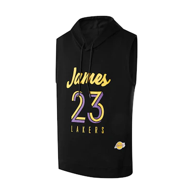 NBA Player Number Series Los Angeles Lakers LeBron James Black Hoodie Tank Top APTKT00627LALLBJ01